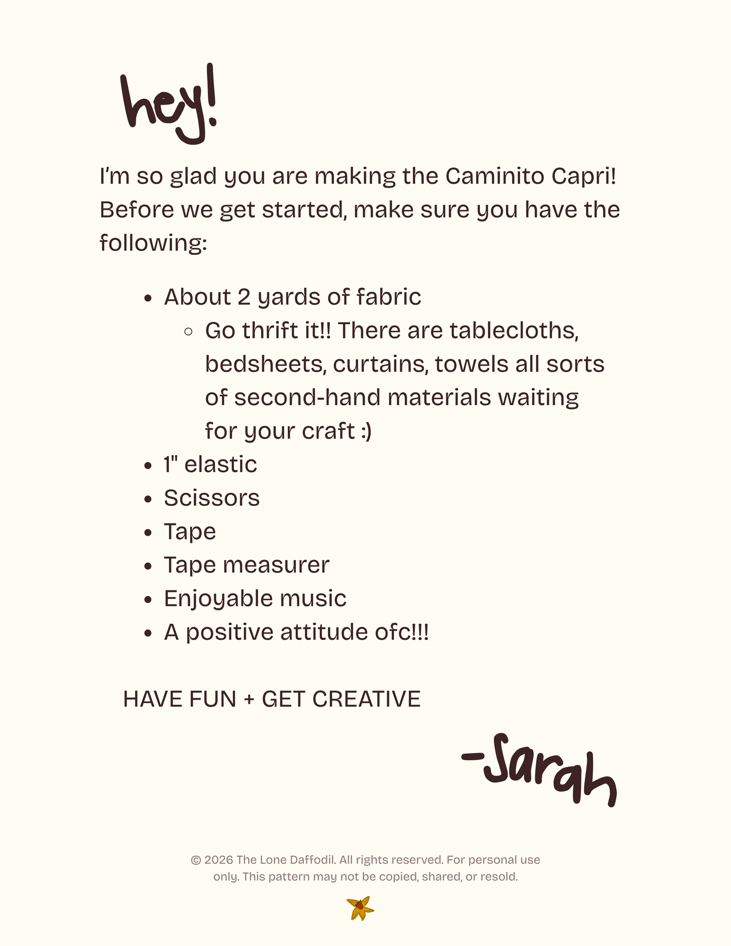 Caminito Capri Digital Sewing Pattern