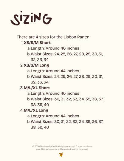 Lisbon Pant Digital Sewing Pattern